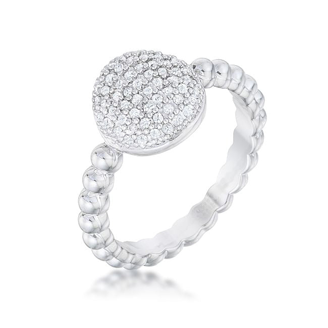 Stunning CZ Rhodium Ring